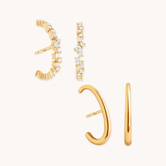 Astrid & Miyu Orbit Studs Stacking Set puces dorées