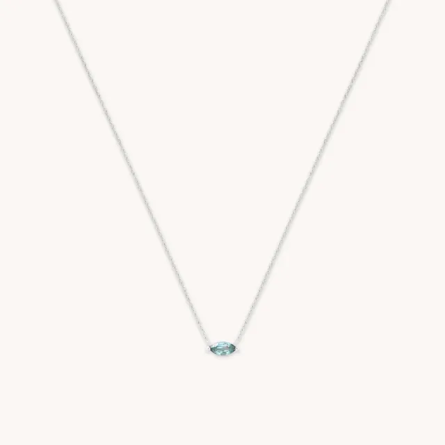 Astrid & Miyu Alexandrite Marquise collier or blanc massif