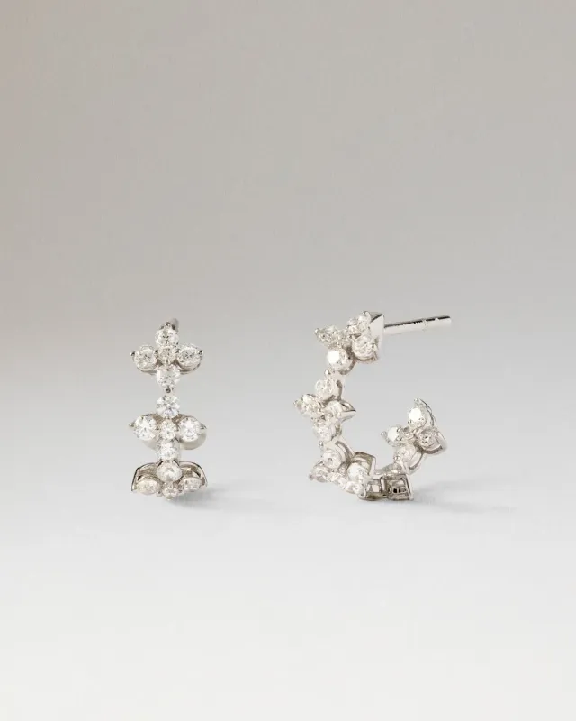 PDPAOLA Maggie Blossom créoles diamants or blanc