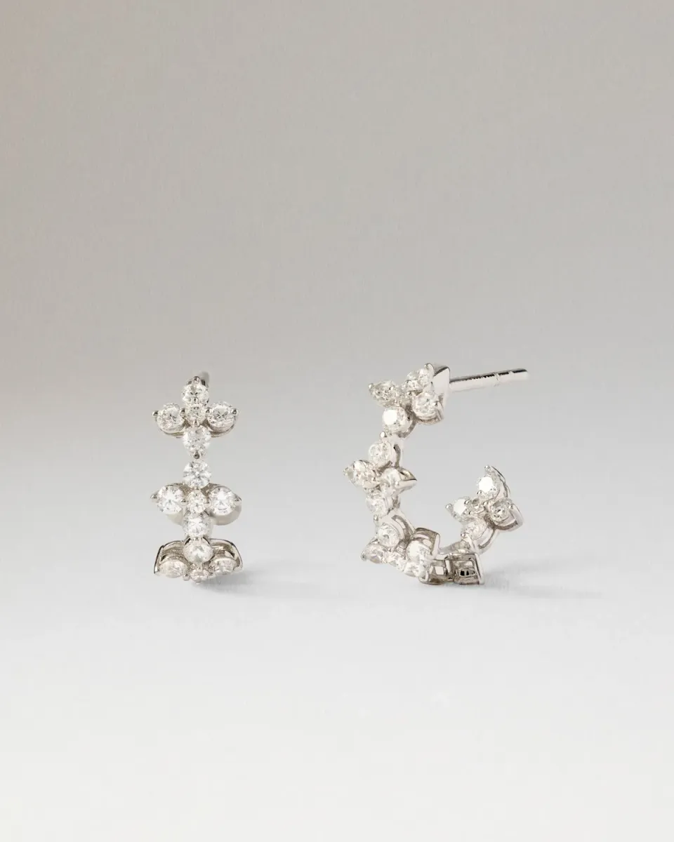 PDPAOLA Maggie Blossom créoles diamants or blanc