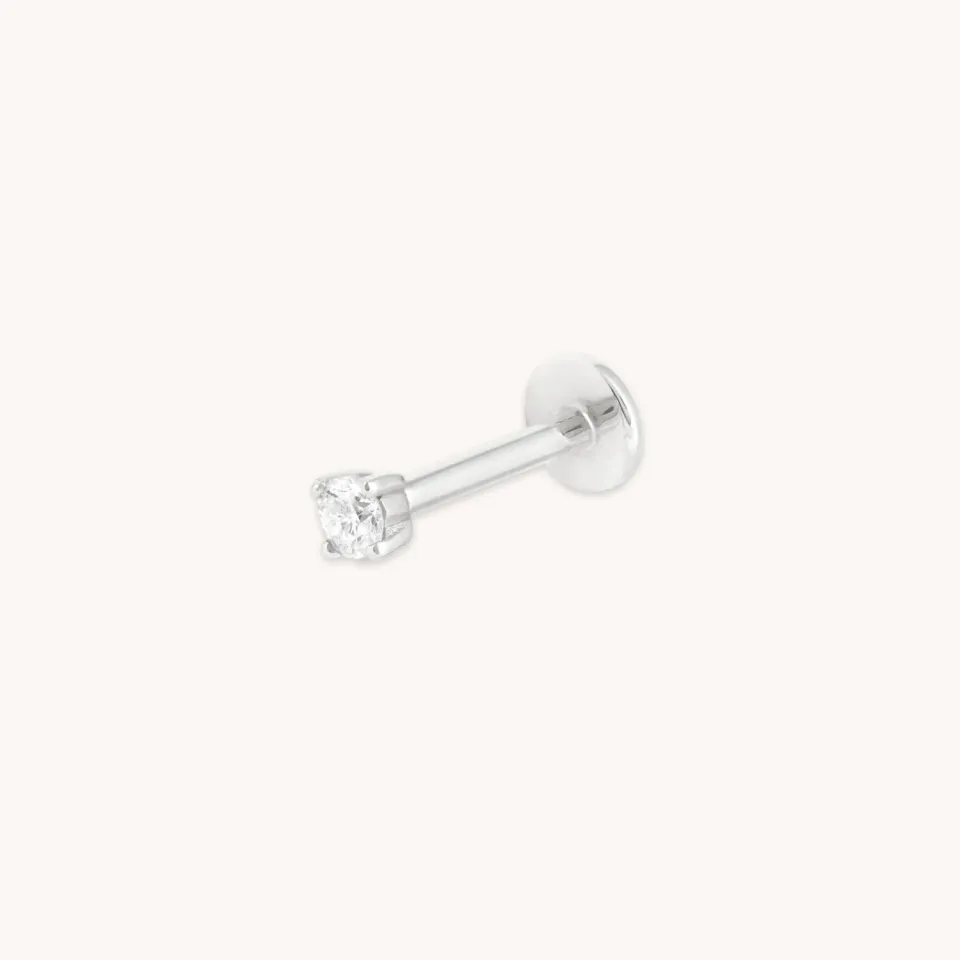 Astrid & Miyu Topaz piercing clou or blanc topaze