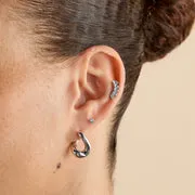 Astrid & Miyu Blue Crystal Fan piercing titane platine bleu
