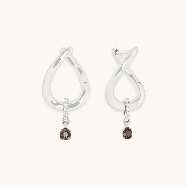 Astrid & Miyu Molten Huggies créoles or blanc diamant
