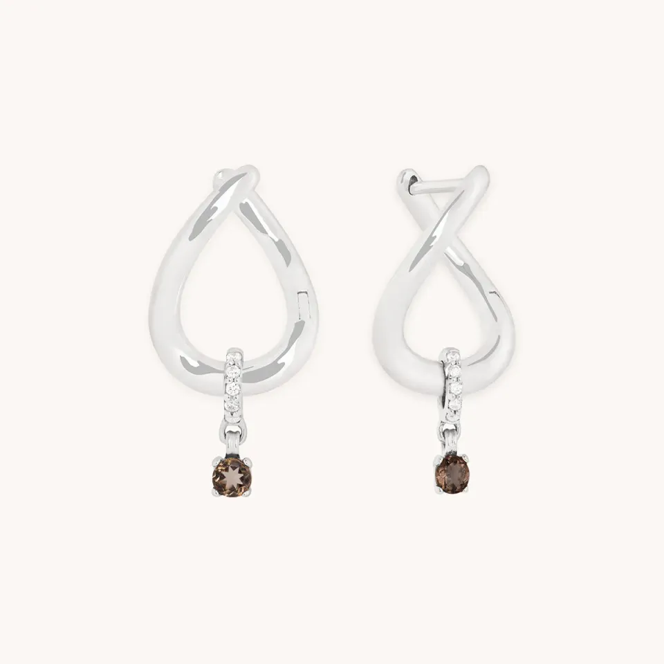Astrid & Miyu Molten Huggies créoles or blanc diamant