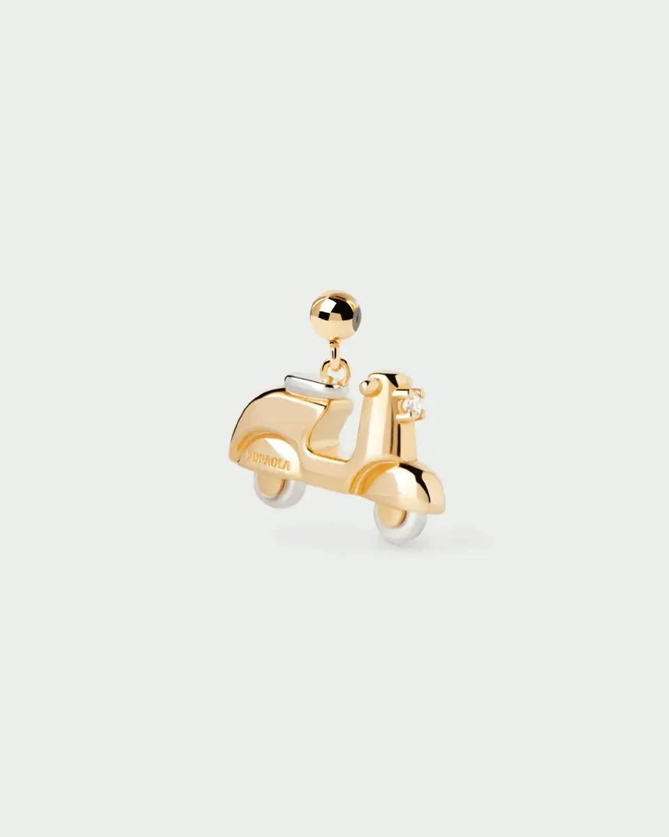 PDPAOLA Motorbike breloque zircon blanc