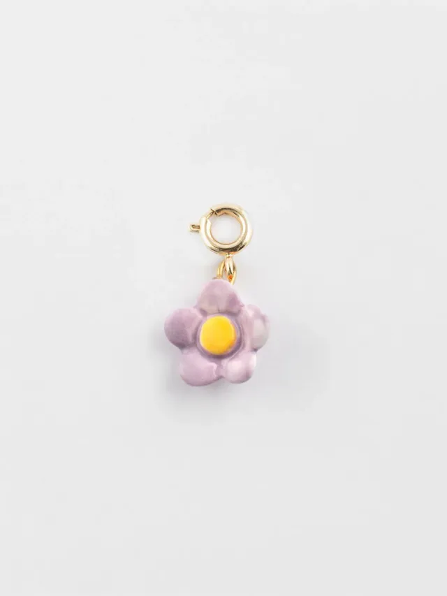 Nach Bijoux Charm's fleur violette charm porcelaine violette