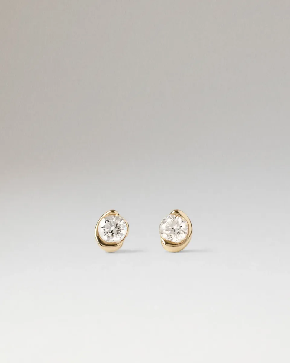 PDPAOLA Delia clous oreilles diamants or jaune