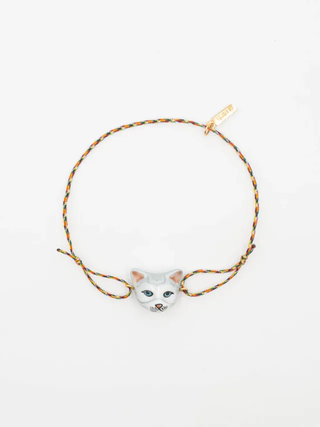 Nach Bijoux bracelet cordon chat tabby multicolore