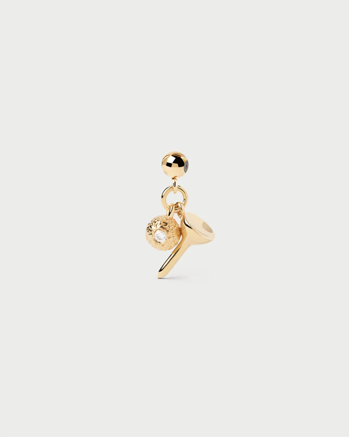 PDPAOLA Golf charm zirconia doré 9 mm