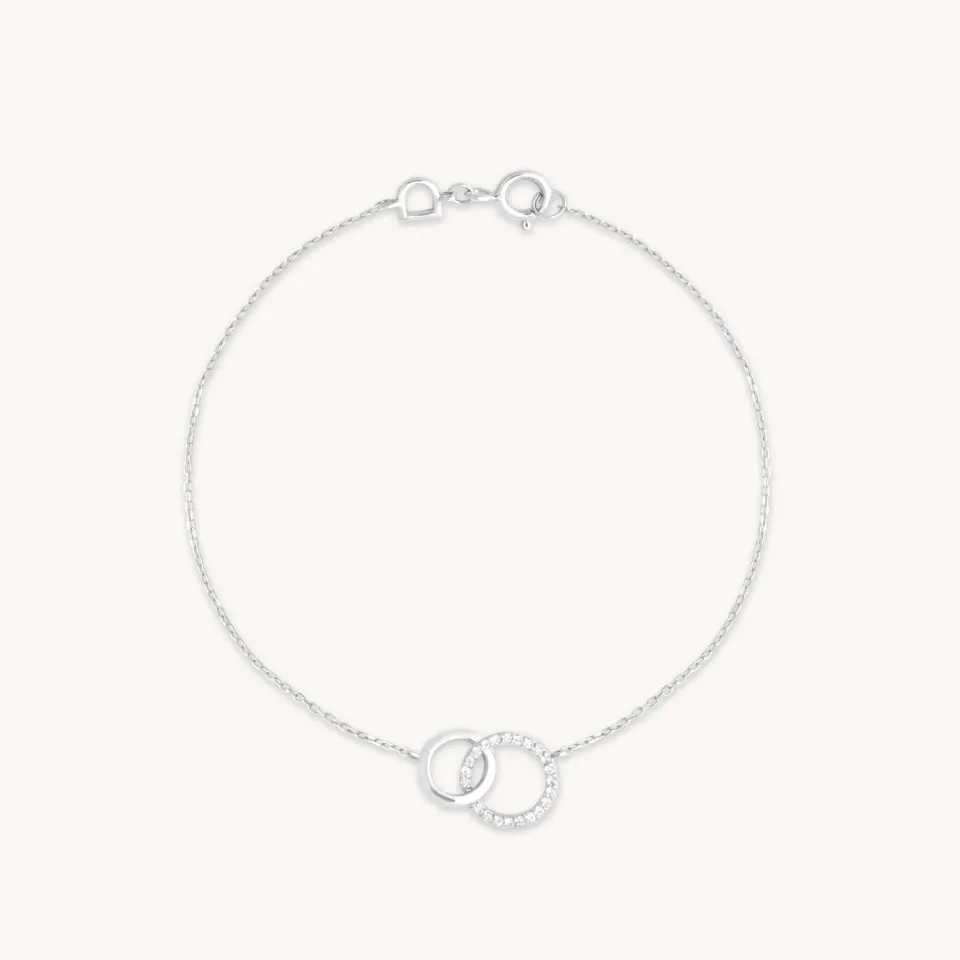 Astrid & Miyu Orbit Topaz bracelet or blanc topaze