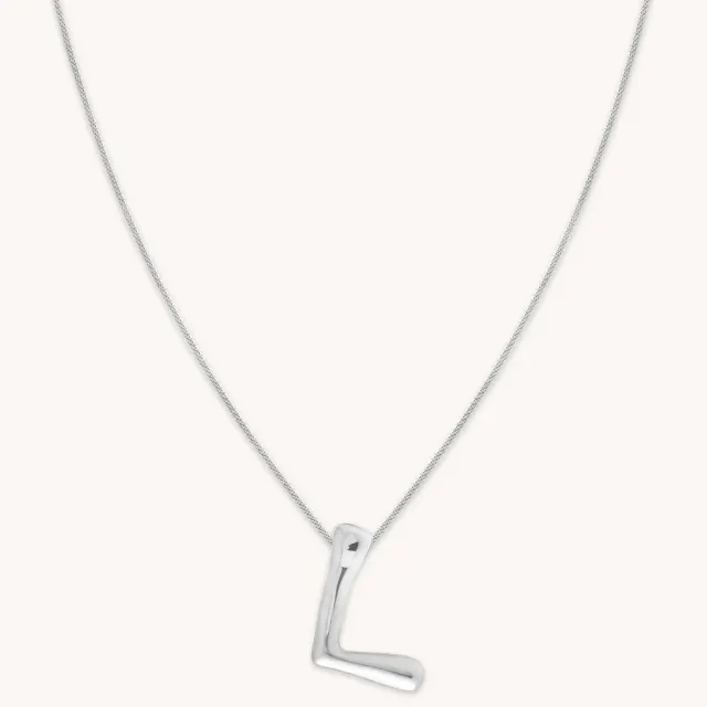 Astrid & Miyu L Initial collier argent lettre L