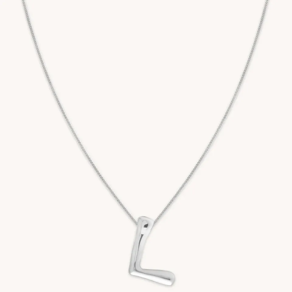 Astrid & Miyu L Initial collier argent lettre L