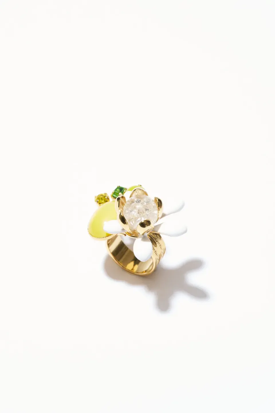 Philippe Ferrandis Bigarade Neroli bague fleur ajustable émail