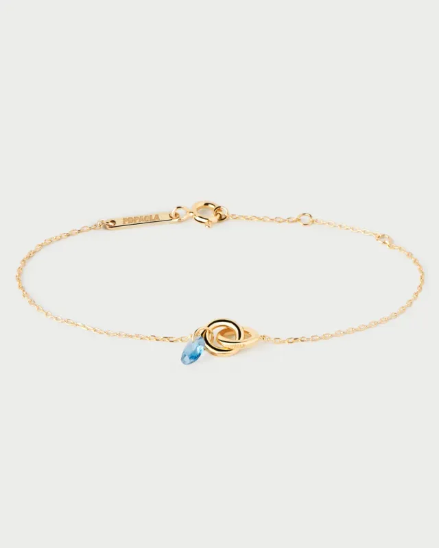 PDPAOLA Blue Lily bracelet zircone bleu ciel