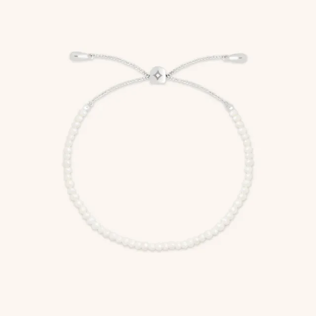 Astrid & Miyu Pearl Beaded bracelet perles or blanc massif