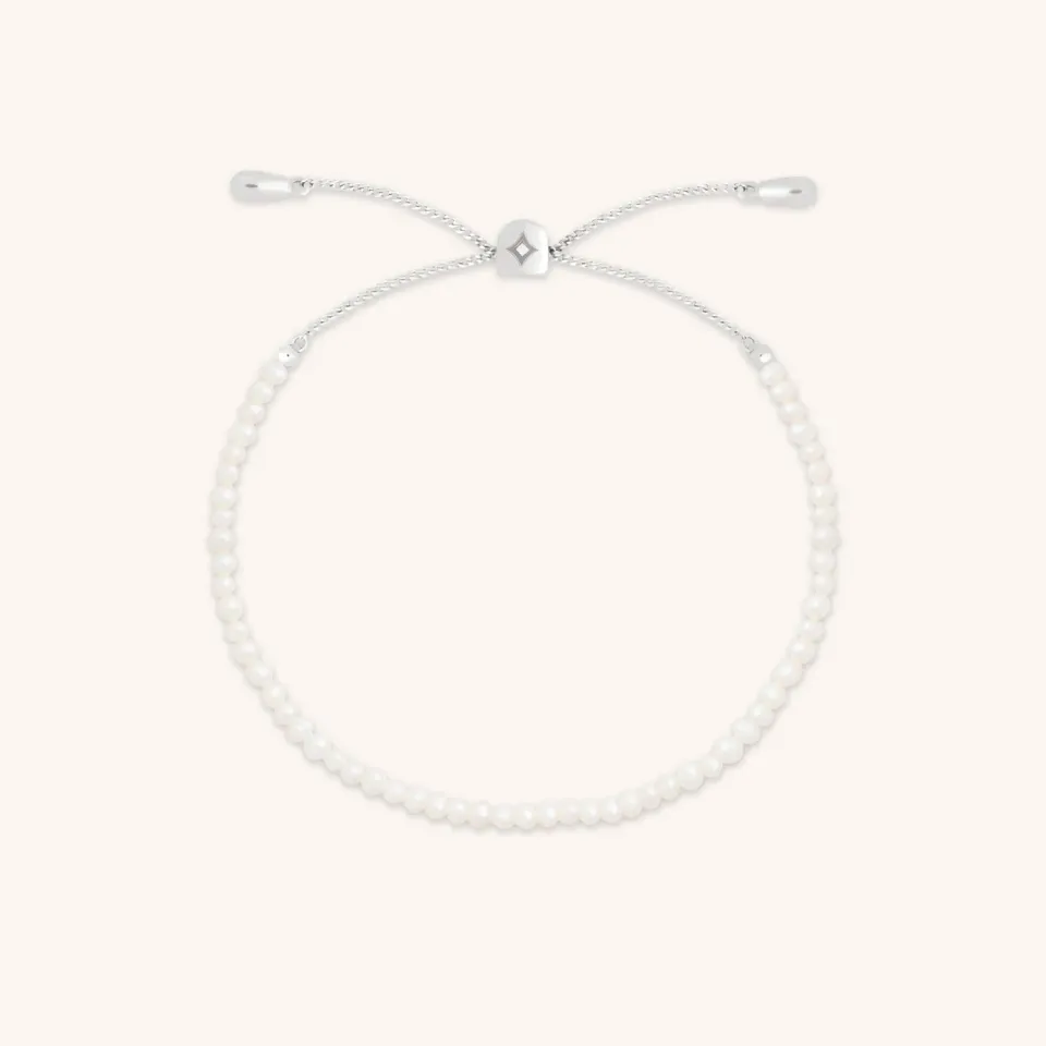 Astrid & Miyu Pearl Beaded bracelet perles or blanc massif