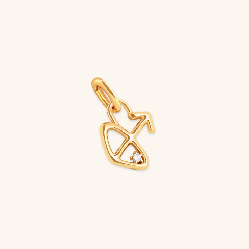 Astrid & Miyu Sagittarius Zodiac Clip Charm breloque dorée
