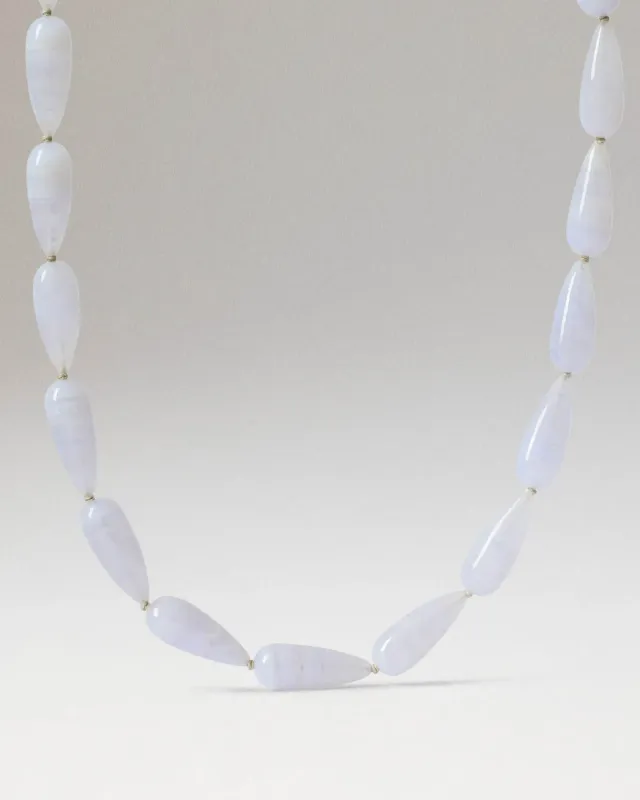 PDPAOLA Minerals Drop collier agate bleue S