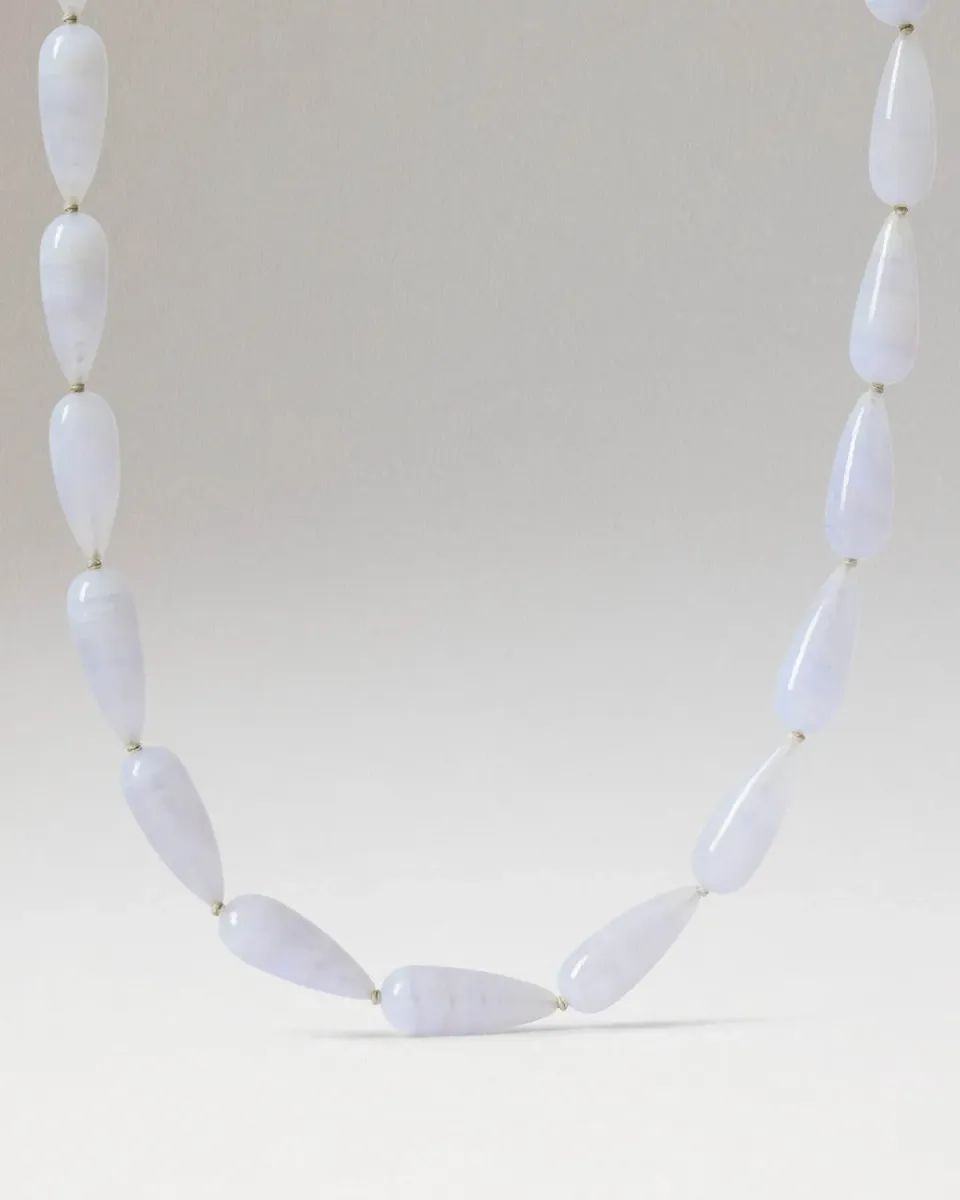 PDPAOLA Minerals Drop collier agate bleue S