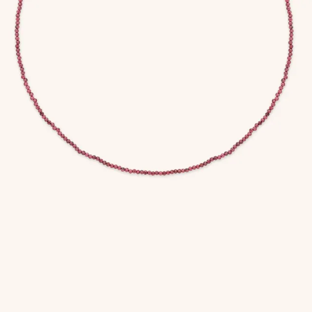 Astrid & Miyu Garnet January collier perles or massif grenat