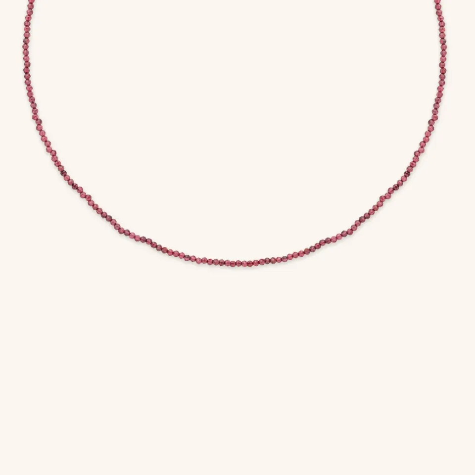Astrid & Miyu Garnet January collier perles or massif grenat