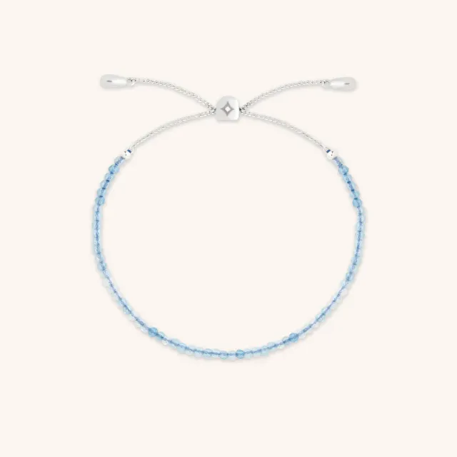 Astrid & Miyu March bracelet aigue-marine or blanc massif