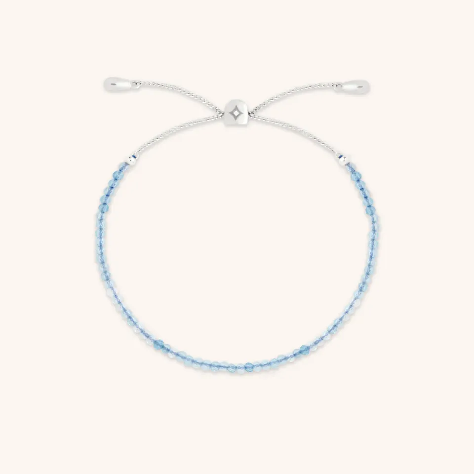 Astrid & Miyu March bracelet aigue-marine or blanc massif