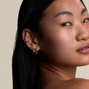 Astrid & Miyu Sunset Pear créoles argent perle