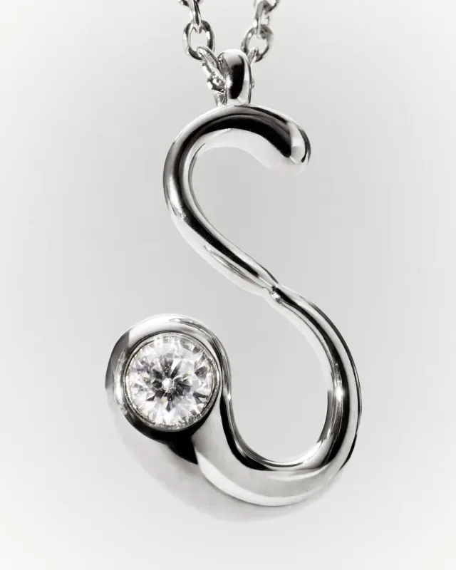 PDPAOLA GRID Initial S charm argent lettre S