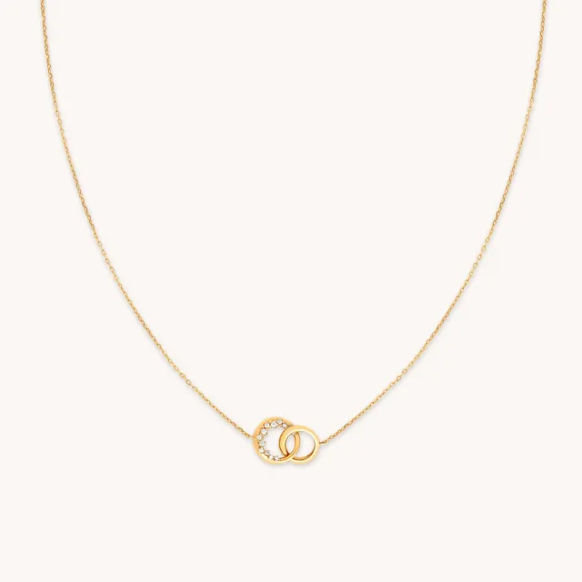 Astrid & Miyu Orbit Crystal Pendant collier or cristal