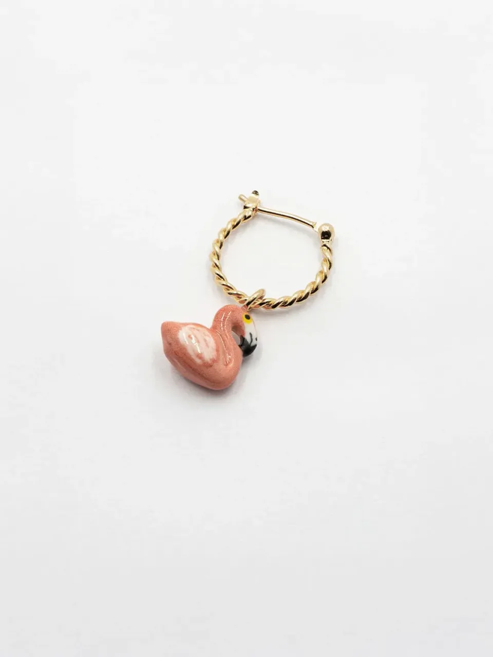 Nach Bijoux Mini créole flamant rose boucle doreille unité