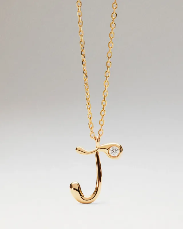 PDPAOLA Initial J collier pendentif doré lettre