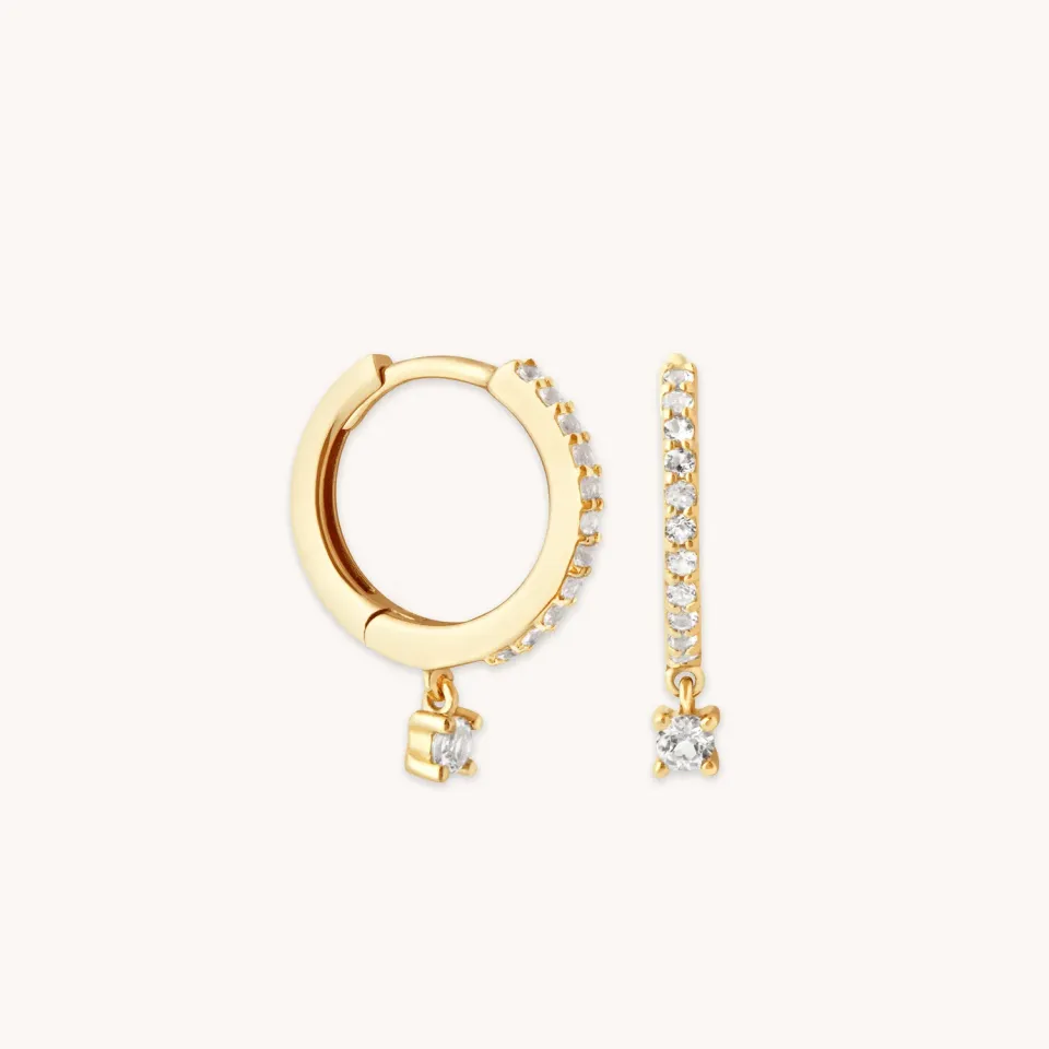 Astrid & Miyu Topaz Charm créoles topaze or massif