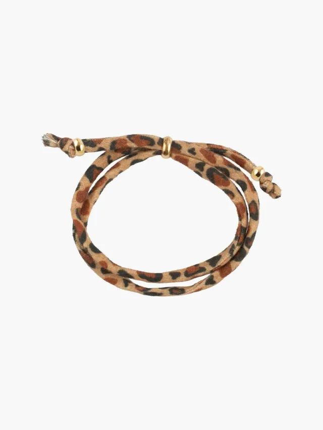 Nach Bijoux léopard bracelet tissu ajustable à charms
