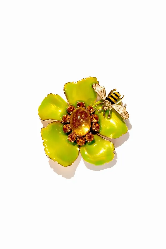Philippe Ferrandis Bagatelle broche fleurs émaillée