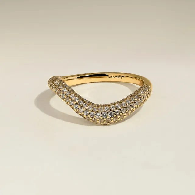 Astrid & Miyu Wave Crystal bague or vague cristal