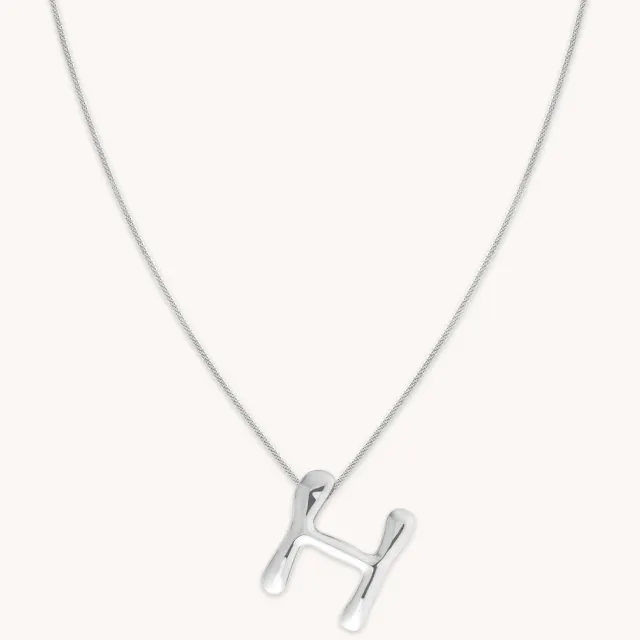 Astrid & Miyu H Initial Bold collier initiale H argent