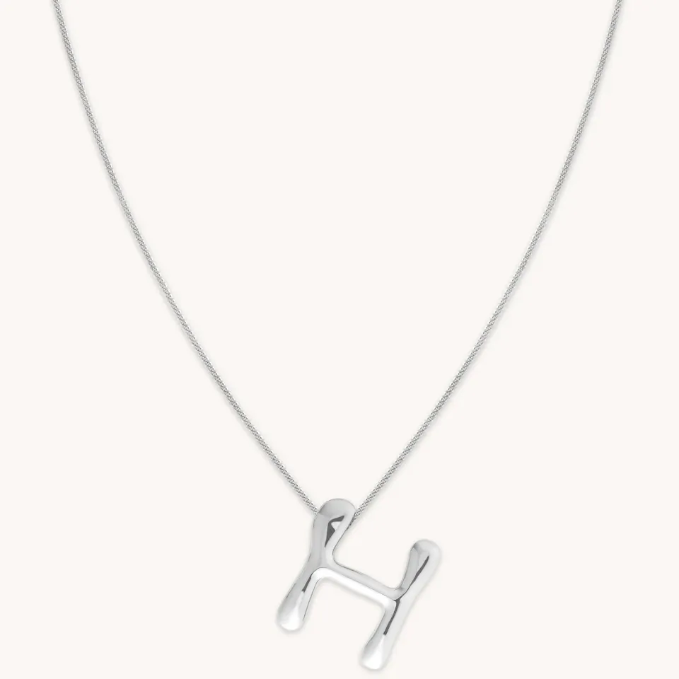 Astrid & Miyu H Initial Bold collier initiale H argent