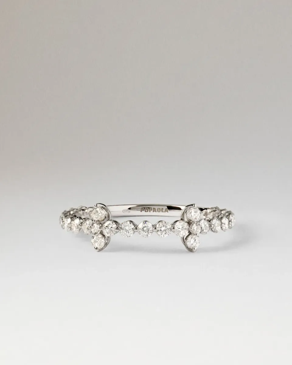 PDPAOLA Maggie Cascade bague or blanc diamants