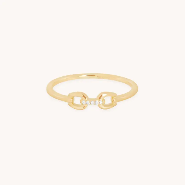 Astrid & Miyu Hardware Diamond bague or massif diamant