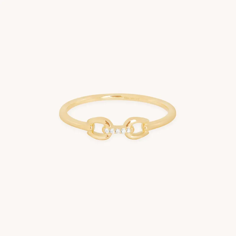Astrid & Miyu Hardware Diamond bague or massif diamant