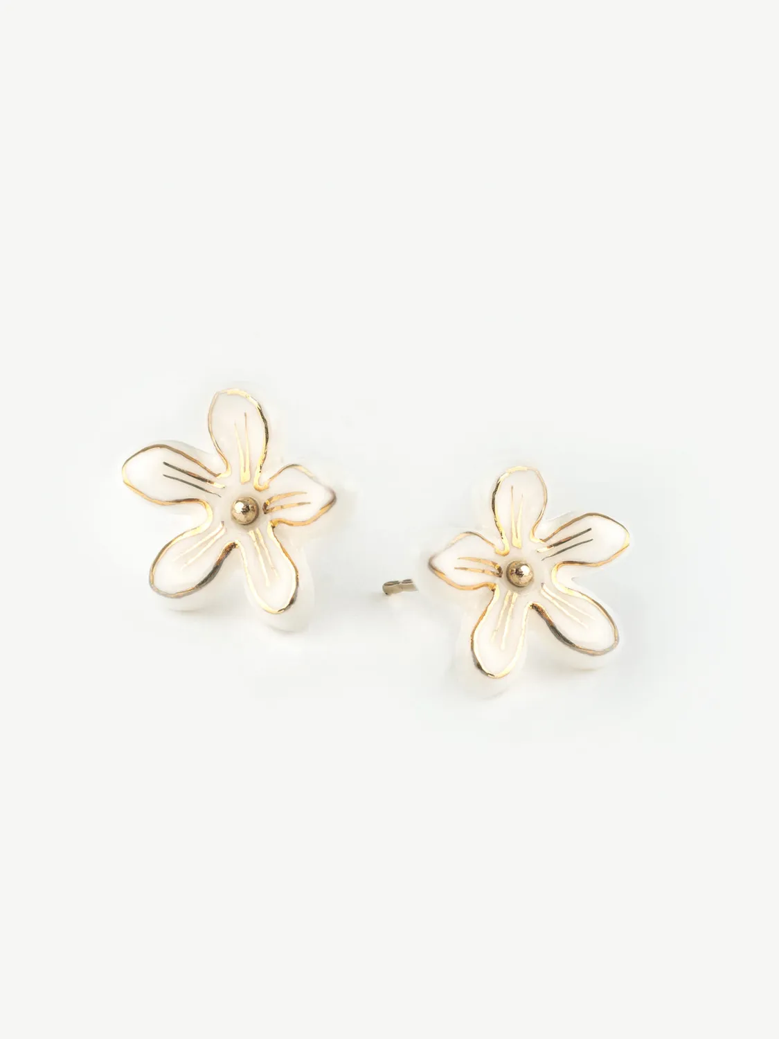 Nach Bijoux Erine blanche puces fleur porcelaine 1,2 cm