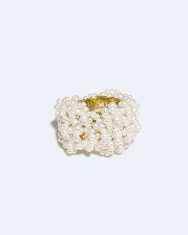 Completedworks Woven Cove bague perle vermeil