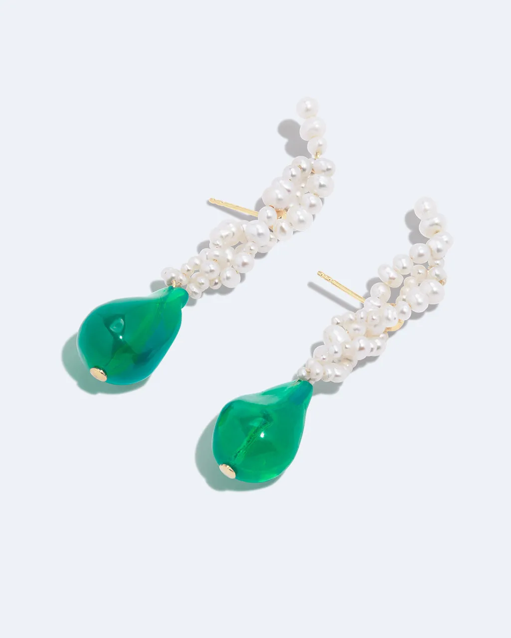 Completedworks Gotcha boucles d'oreilles perle résine verte vermeil
