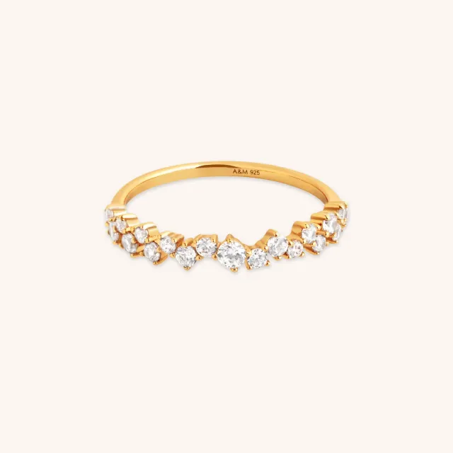 Astrid & Miyu Crystal Scatter bague doré pavé