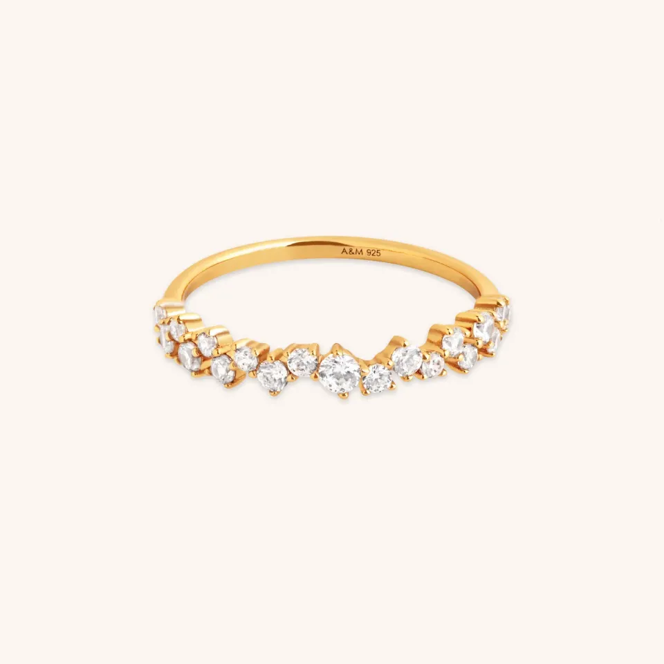 Astrid & Miyu Crystal Scatter bague doré pavé