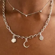 Astrid & Miyu Moon charm clip lune argenté