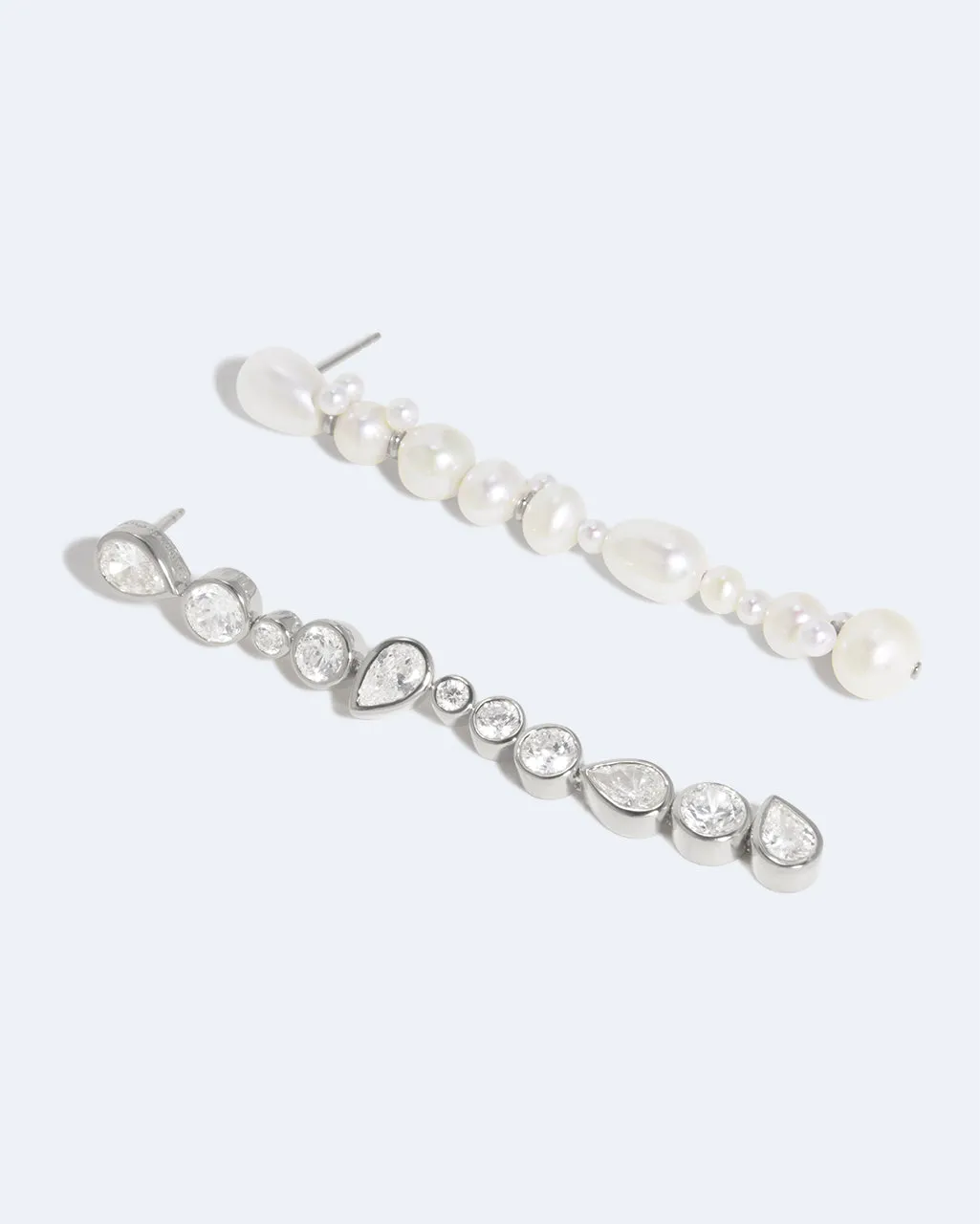Completedworks Glitch boucles argent perle zirconia