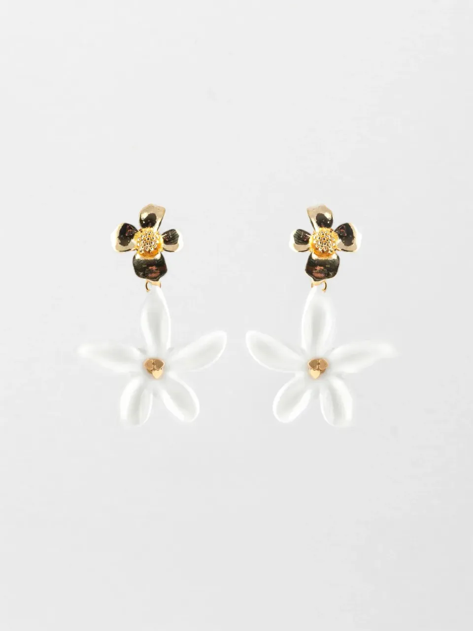 Nach Bijoux Jasmin et moi boucles d'oreilles fleurs blanches