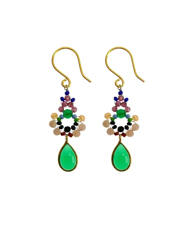 Le Fourbi de Capucine N35 boucles d'oreilles onyx vert